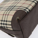 BURBERRY Nova Check Shoulder Bag Canvas Beige Silver Auth BD069-16