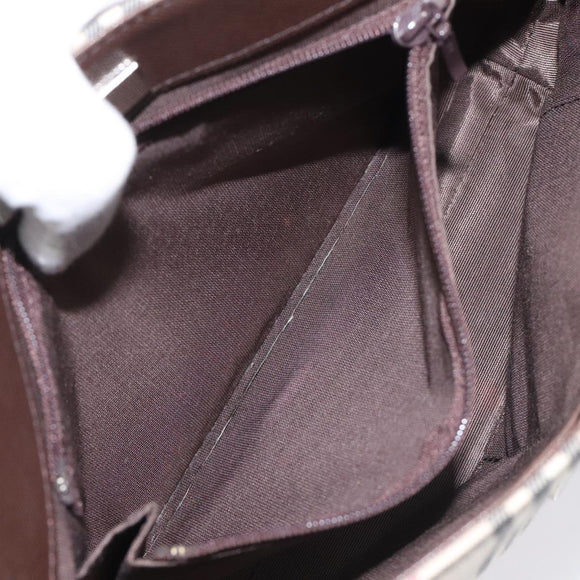 BURBERRY Nova Check Shoulder Bag Canvas Beige Silver Auth BD069