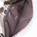 BURBERRY Nova Check Shoulder Bag Canvas Beige Silver Auth BD069-12
