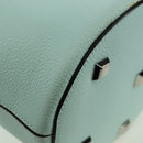 Salvatore Ferragamo Gancini Shoulder Bag Leather Silver Peppermint Auth BD070AV-12
