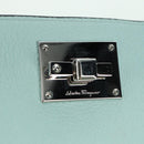 Salvatore Ferragamo Gancini Shoulder Bag Leather Silver Peppermint Auth BD070AV-15