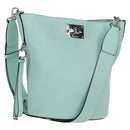 Salvatore Ferragamo Gancini Shoulder Bag Leather Silver Peppermint Auth BD070AV-1