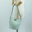 Salvatore Ferragamo Gancini Shoulder Bag Leather Silver Peppermint Auth BD070AV-25