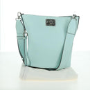 Salvatore Ferragamo Gancini Shoulder Bag Leather Silver Peppermint Auth BD070AV-26