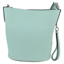 Salvatore Ferragamo Gancini Shoulder Bag Leather Silver Peppermint Auth BD070AV-3