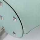 Salvatore Ferragamo Gancini Shoulder Bag Leather Silver Peppermint Auth BD070AV-15