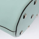 Salvatore Ferragamo Gancini Shoulder Bag Leather Silver Peppermint Auth BD070AV-16