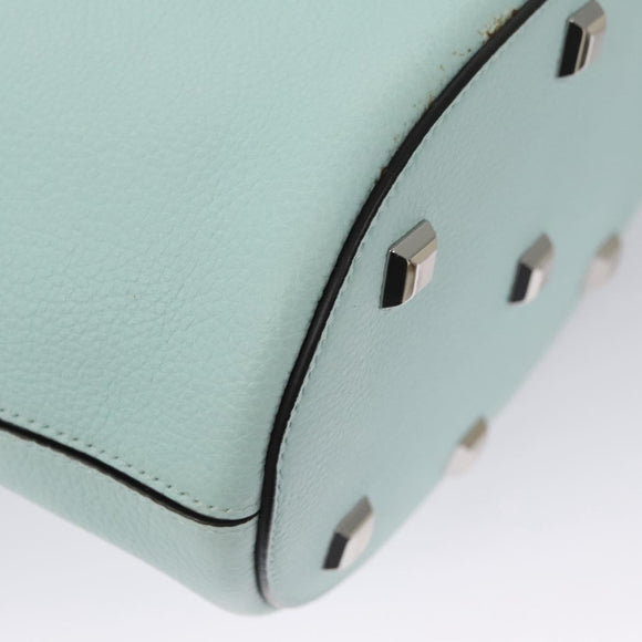 Salvatore Ferragamo Gancini Shoulder Bag Leather Silver Peppermint Auth BD070AV