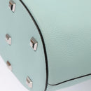 Salvatore Ferragamo Gancini Shoulder Bag Leather Silver Peppermint Auth BD070AV-17