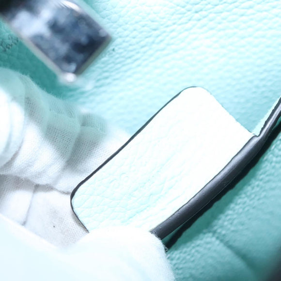 Salvatore Ferragamo Gancini Shoulder Bag Leather Silver Peppermint Auth BD070AV