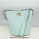 Salvatore Ferragamo Gancini Shoulder Bag Leather Silver Peppermint Auth BD070AV-12