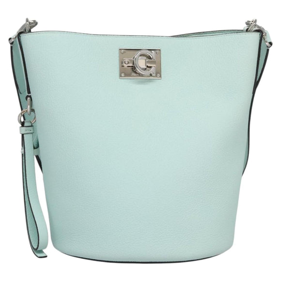 Salvatore Ferragamo Gancini Shoulder Bag Leather Silver Peppermint Auth BD070AV