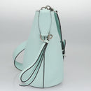 Salvatore Ferragamo Gancini Shoulder Bag Leather Silver Peppermint Auth BD070AV-4