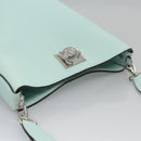 Salvatore Ferragamo Gancini Shoulder Bag Leather Silver Peppermint Auth BD070AV-6