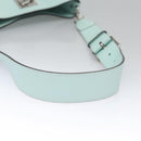 Salvatore Ferragamo Gancini Shoulder Bag Leather Silver Peppermint Auth BD070AV-7