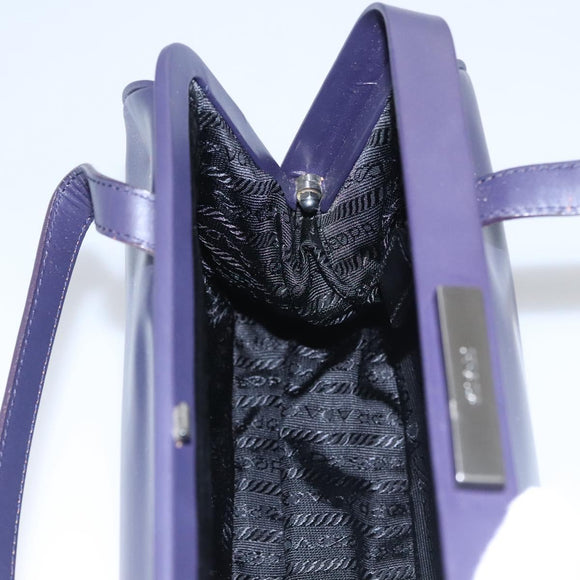 PRADA Hand Bag Leather Purple Auth BD072