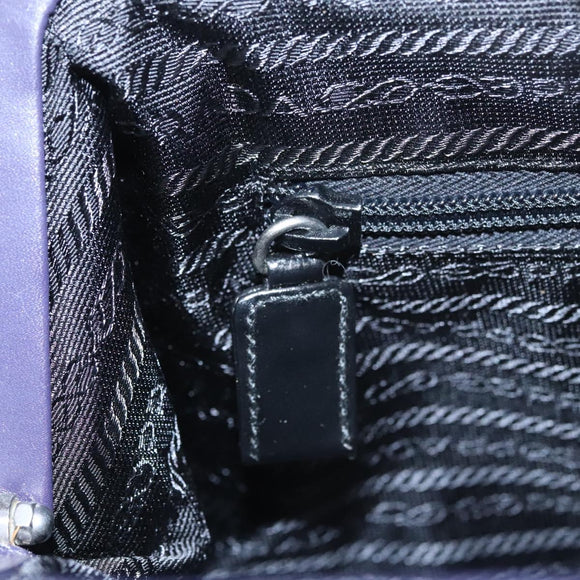 PRADA Hand Bag Leather Purple Auth BD072