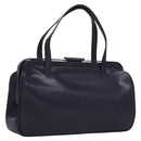 PRADA Hand Bag Leather Purple Auth BD072-1