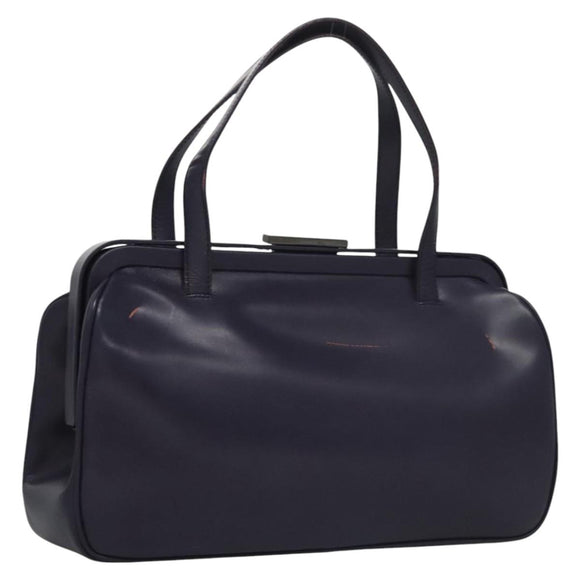 PRADA Hand Bag Leather Purple Auth BD072