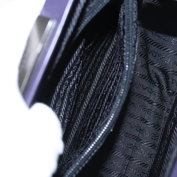 PRADA Hand Bag Leather Purple Auth BD072