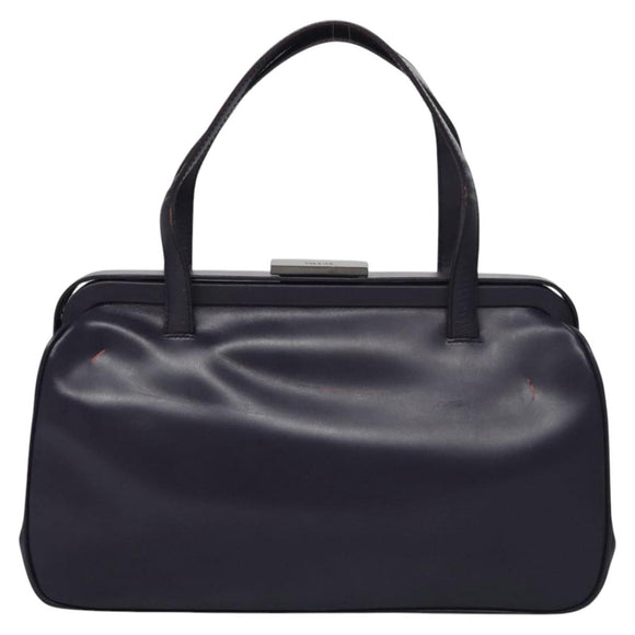 PRADA Hand Bag Leather Purple Auth BD072