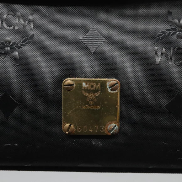 MCM Vicetos Logogram Hand Bag Nylon Black Gold Auth BD073