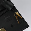 MCM Vicetos Logogram Hand Bag Nylon Black Gold Auth BD073-17