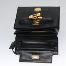 MCM Vicetos Logogram Hand Bag Nylon Black Gold Auth BD073-19