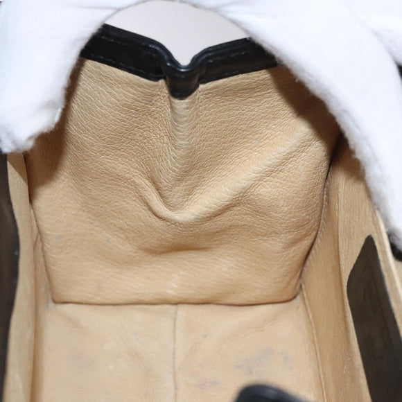 MCM Vicetos Logogram Hand Bag Nylon Black Gold Auth BD073