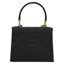 MCM Vicetos Logogram Hand Bag Nylon Black Gold Auth BD073-3