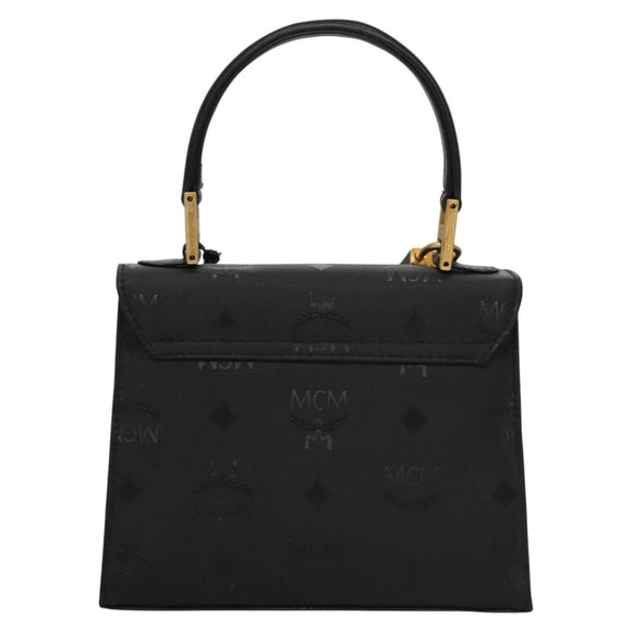MCM Vicetos Logogram Hand Bag Nylon Black Gold Auth BD073