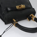 MCM Vicetos Logogram Hand Bag Nylon Black Gold Auth BD073-6