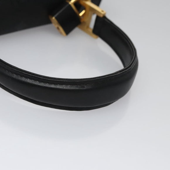 MCM Vicetos Logogram Hand Bag Nylon Black Gold Auth BD073