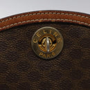 CELINE Macadam Canvas Shoulder Bag PVC Leather Brown Gold Auth BD091-17