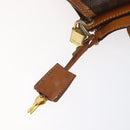 CELINE Macadam Canvas Shoulder Bag PVC Leather Brown Gold Auth BD091-10