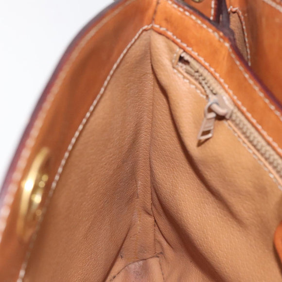 CELINE Macadam Canvas Shoulder Bag PVC Leather Brown Gold Auth BD091