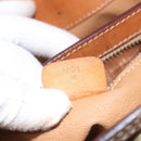 CELINE Macadam Canvas Shoulder Bag PVC Leather Brown Gold Auth BD091-12