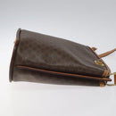 CELINE Macadam Canvas Shoulder Bag PVC Leather Brown Gold Auth BD091-3