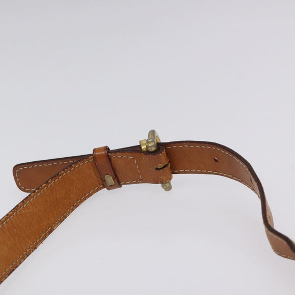 CELINE Macadam Canvas Shoulder Bag PVC Leather Brown Gold Auth BD091