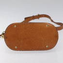 CELINE Macadam Canvas Shoulder Bag PVC Leather Brown Gold Auth BD091-5
