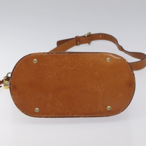 CELINE Macadam Canvas Shoulder Bag PVC Leather Brown Gold Auth BD091