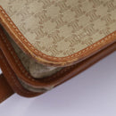 CELINE Macadam Canvas Shoulder Bag Beige Gold Auth BD092-16