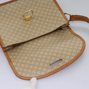 CELINE Macadam Canvas Shoulder Bag Beige Gold Auth BD092-19