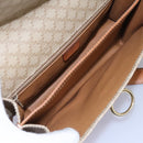 CELINE Macadam Canvas Shoulder Bag Beige Gold Auth BD092-10