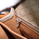 CELINE Macadam Canvas Shoulder Bag Beige Gold Auth BD092-23