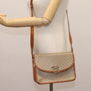 CELINE Macadam Canvas Shoulder Bag Beige Gold Auth BD092-24