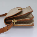 CELINE Macadam Canvas Shoulder Bag Beige Gold Auth BD092-3