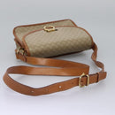 CELINE Macadam Canvas Shoulder Bag Beige Gold Auth BD092-7