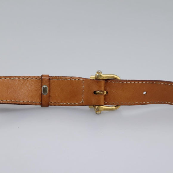 CELINE Macadam Canvas Shoulder Bag Beige Gold Auth BD092