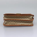 CELINE Macadam Canvas Shoulder Bag Beige Gold Auth BD092-5